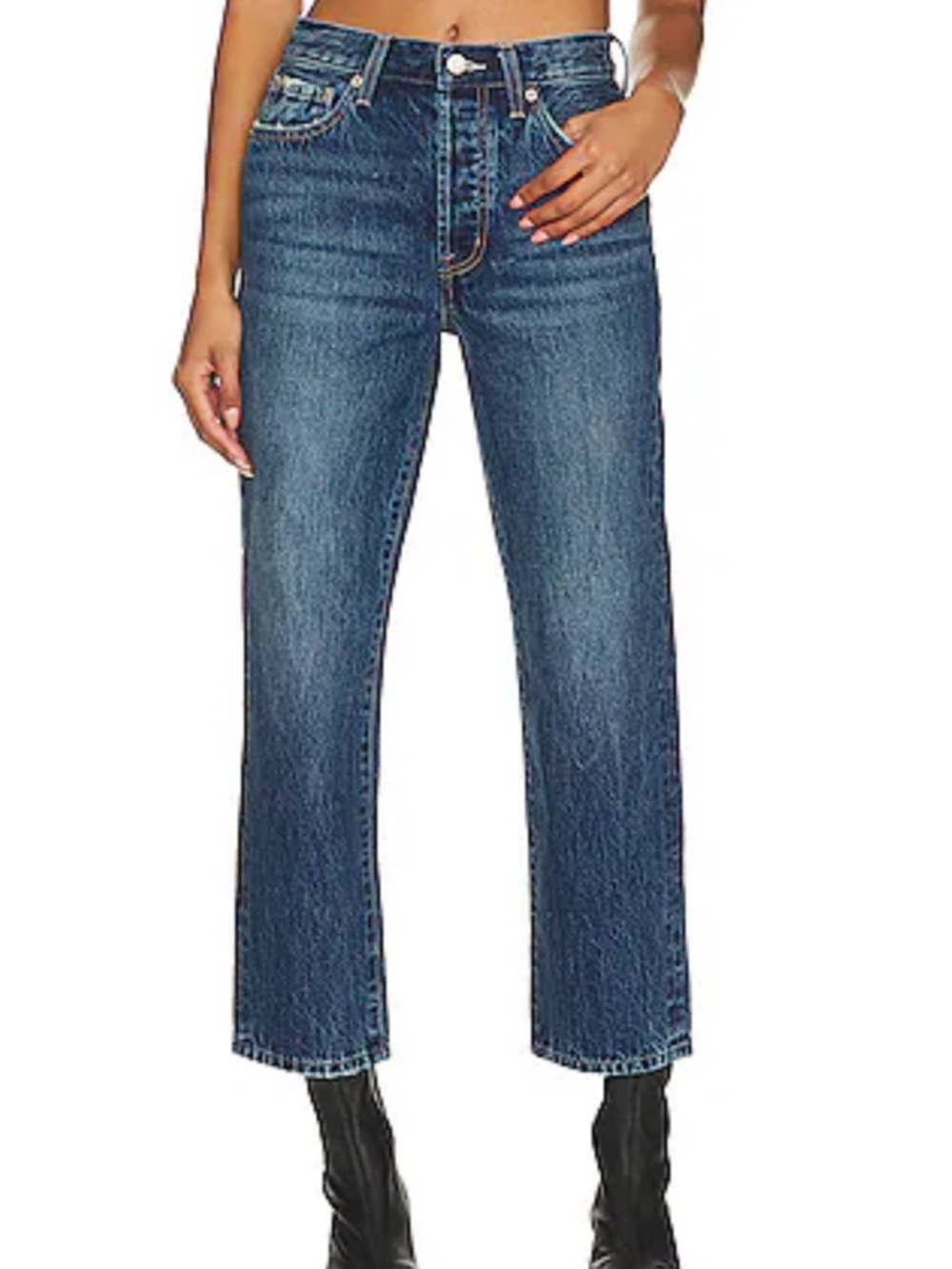 Pistola Charlie High Rise Classic Straight Ankle in Clash